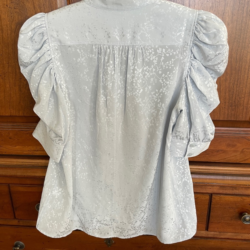 Frame “Gillian” Light Blue Silk Blouse - Picture 5 of 6